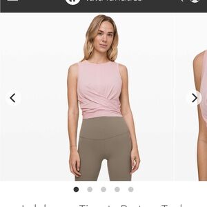 Lululemon time to restore tank in smoky blush